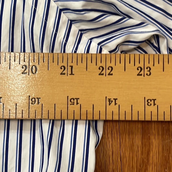 Ralph Lauren Mens Button Down Size Large White Blue Striped Long Sleeve - Picture 5 of 12